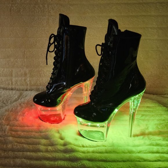 FlashDance 7" Led Light up Platform Ankle Boots Flash dance - Picture 12 of 15
